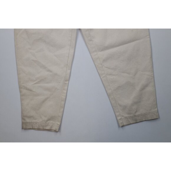 Deadstock Vintage 90s Fila Mens 38x34 Spell Out Baggy Skateboard Jeans Cream - Picture 4 of 16